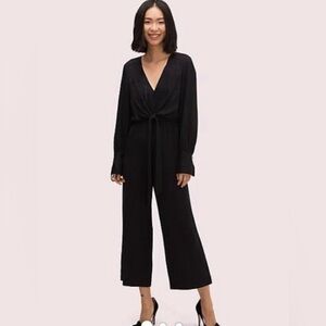 Kate Spade Black Tie Front Wide Leg Jumpsuit NWOT